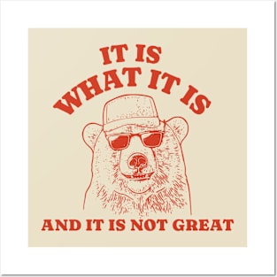 It Is What It Is And It Is Not Great - Funny Bear Raccoon Posters and Art